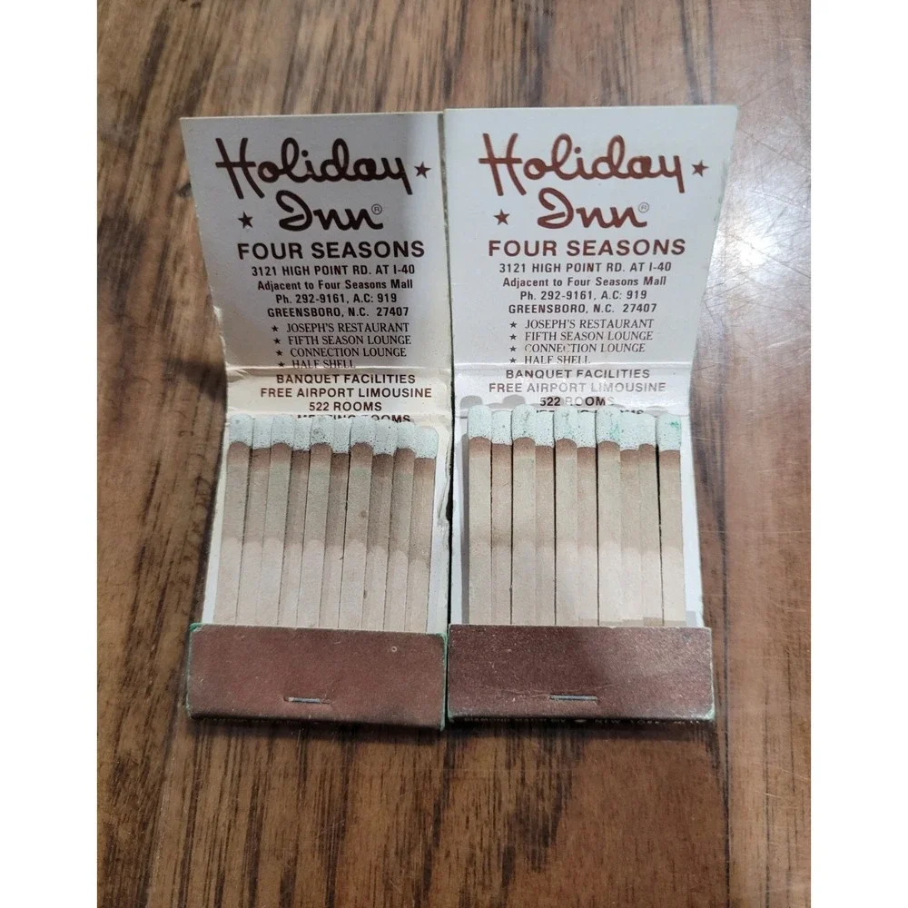Vintage Holidy Inn Matchbooks 2 Four Seansons Greensboro NC